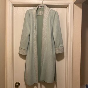 Open faux green Suede Jacket